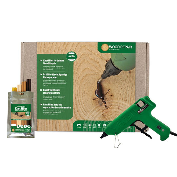 Wood Repair BASIC Kit, Knot Filling, inc. 8 x Thermelt Sticks, 220V