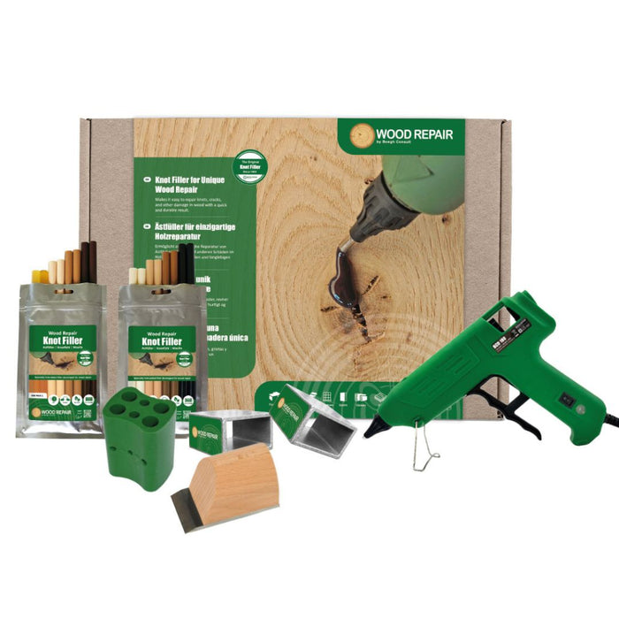 Wood Repair PLUS+ Kit, Knot Filling, inc. Thermelt Pack #1, # 2 & All Accessories, 220V