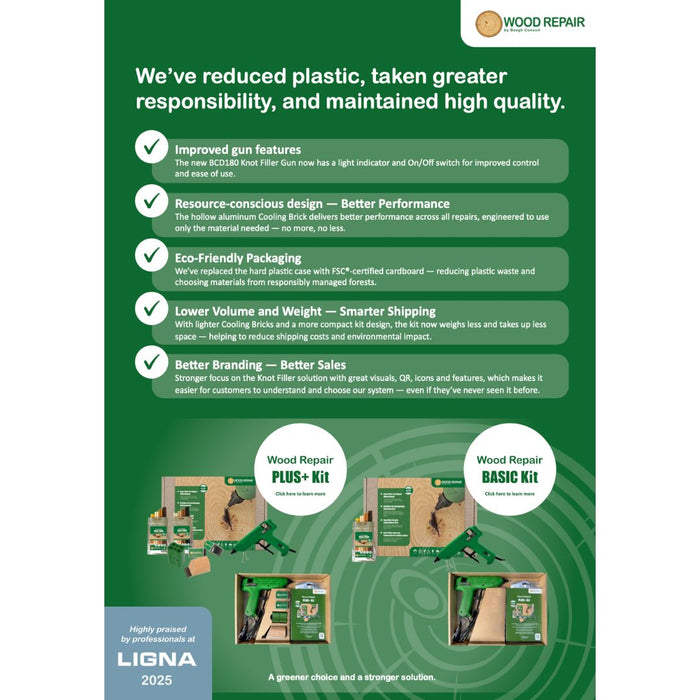 Wood Repair PLUS+ Kit, Knot Filling, inc. Thermelt Pack #1, # 2 & All Accessories, 220V